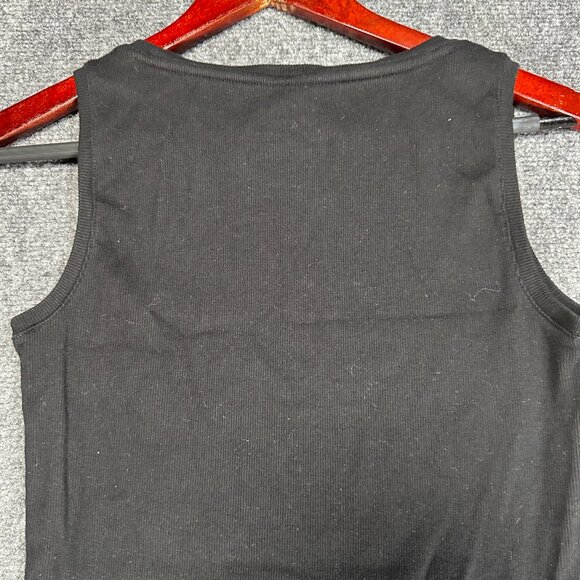 Chicos Top Womens Small The Ultimate Tee Sleeveless Black  Cotton Stretch Tank - Picture 6 of 6